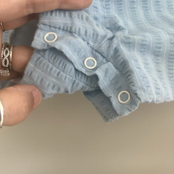 Vintage 2T Boy Blue Shortall Bear Golf Embroidered Back Pocket Lined Summer - Picture 7 of 9